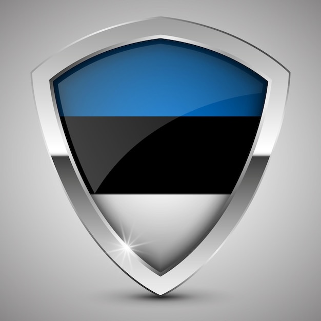 vector patriotic shield with flag of estonia an element of impact for the use you want to make of it