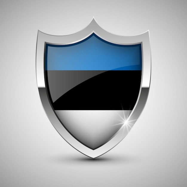 vector patriotic shield with flag of estonia an element of impact for the use you want to make of it