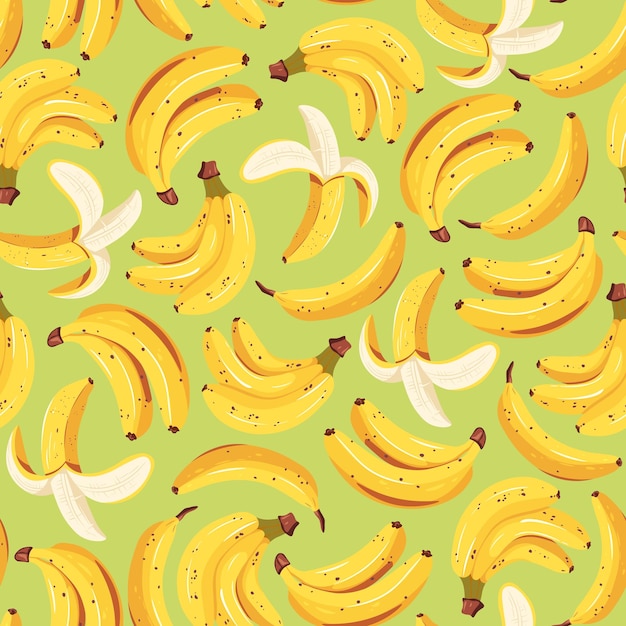 Vector pattern with banana Bright and summery texture