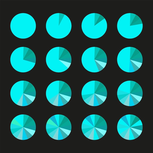 vector pie chart color wheel prorated into sections