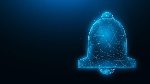 Vector polygonal illustration of a bell Alert symbol in polygonal style
