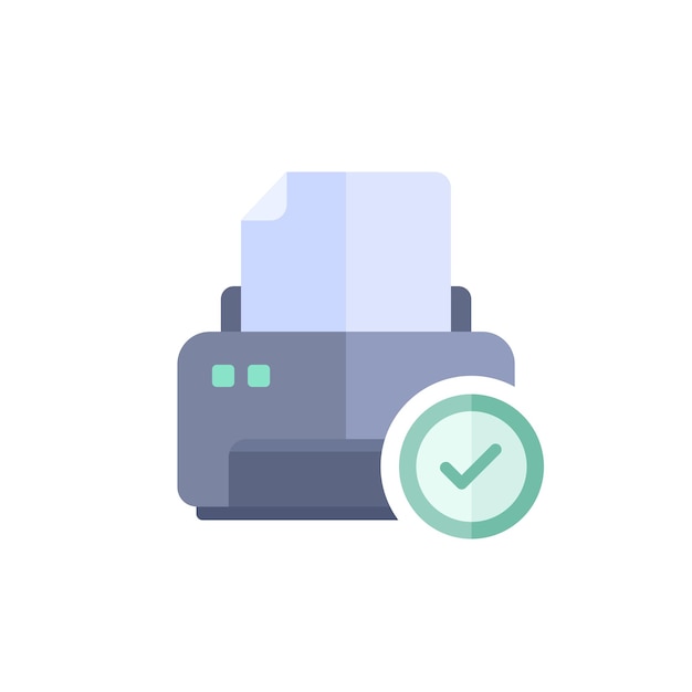 vector printer icon in flat design