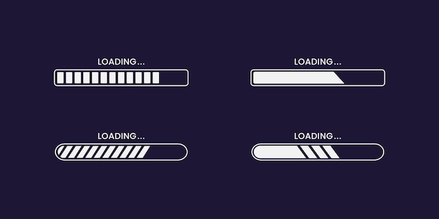 vector progress loading bar set process indicator