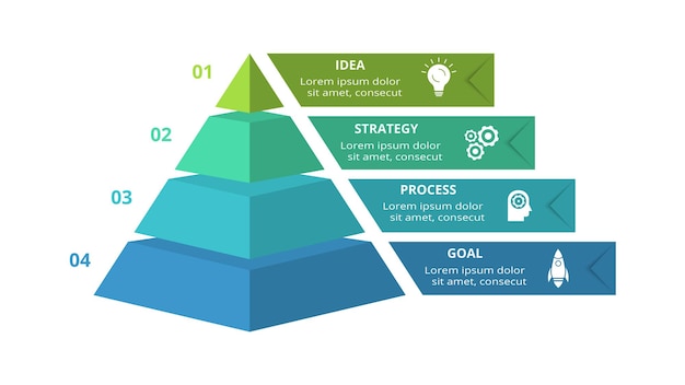 vector pyramid up arrows infographic diagram chart triangle graph presentation business timeline concept with 4 parts