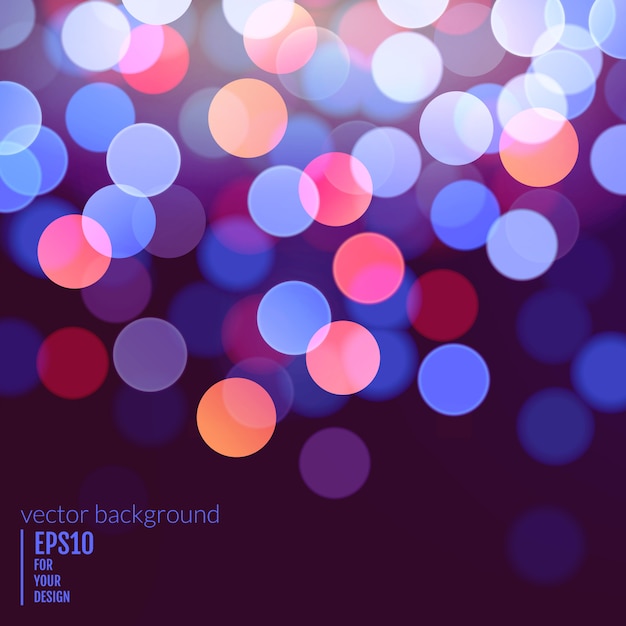 vector realistic abstract background with blurred defocused bokeh lights