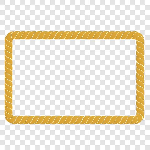 Vector Rectangle Frame from Golden rope for Your Element Design at transparent effect background