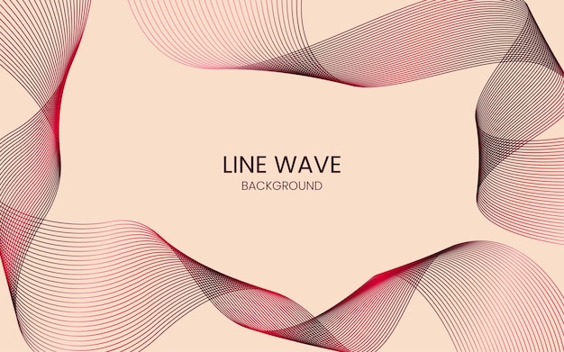 vector red gradient lines wavy abstract background