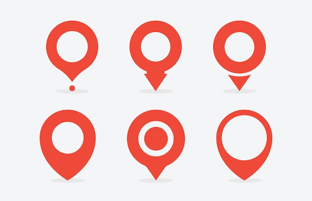 Vector red pin point map address location pointer symbol