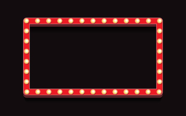 Vector retro lightbox template realistic style