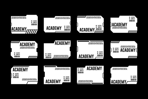 Vector science fiction stickers for futuristic design modern frames callouts for user menu interface