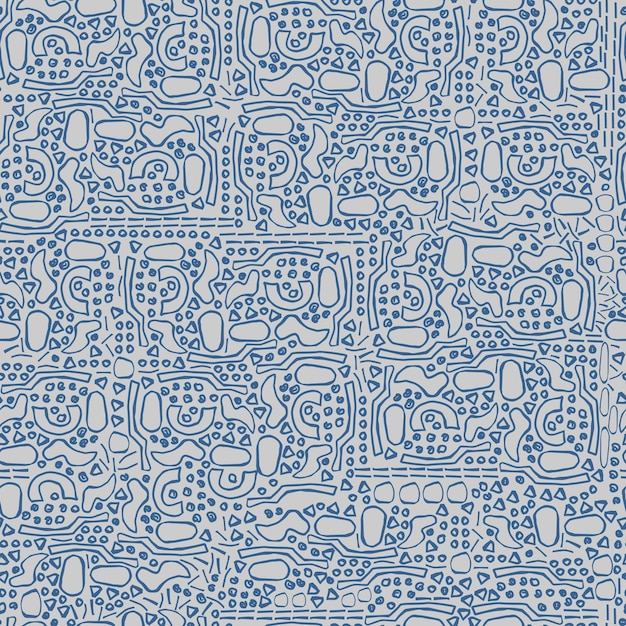 Vector seamless pattern Abstract Modern Shapes Simple geometric pattern with different figures Artistic folk shapes