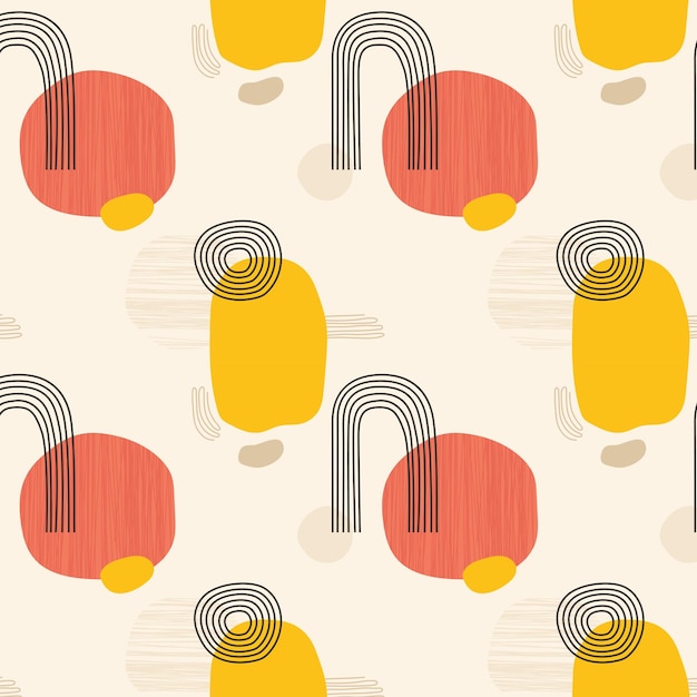 vector seamless pattern - geometric abstract lines and shapes.