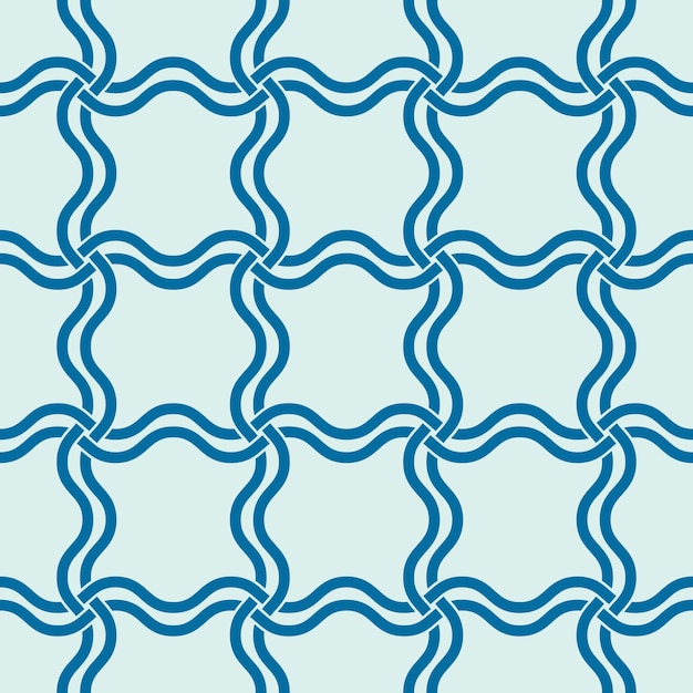 Vector seamless pattern, graphic geometric wrapping paper. Abstract backdrop created with undulate lines composing decorative grid, can be used in textile and web designs