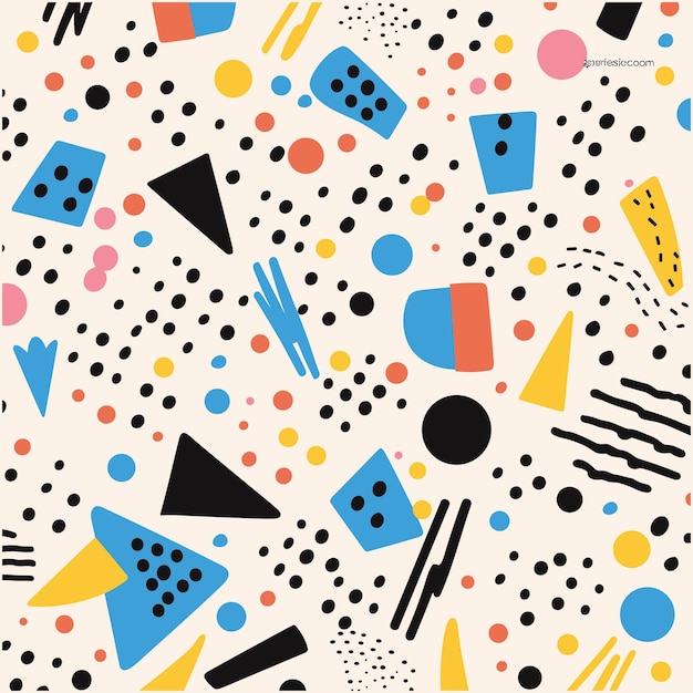 Vector Seamless Pattern of Geometric Shapes