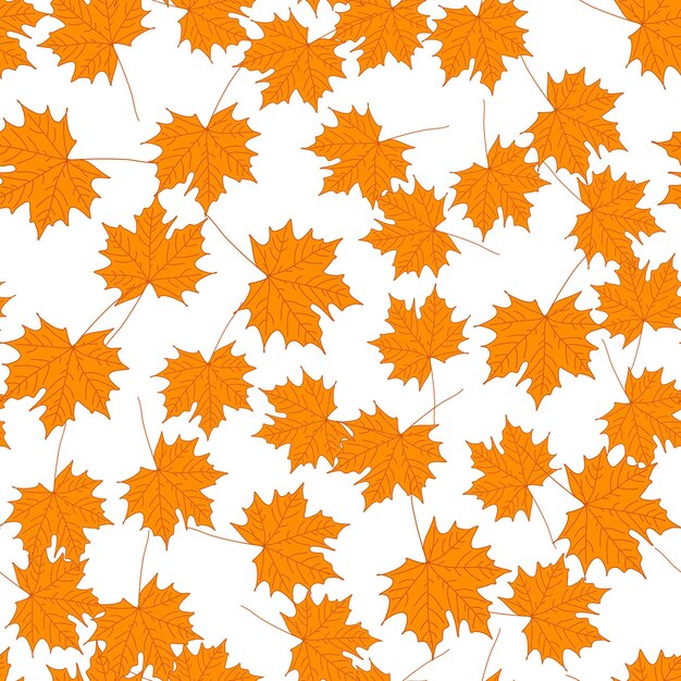 Vector seamless pattern of maple fall leaves