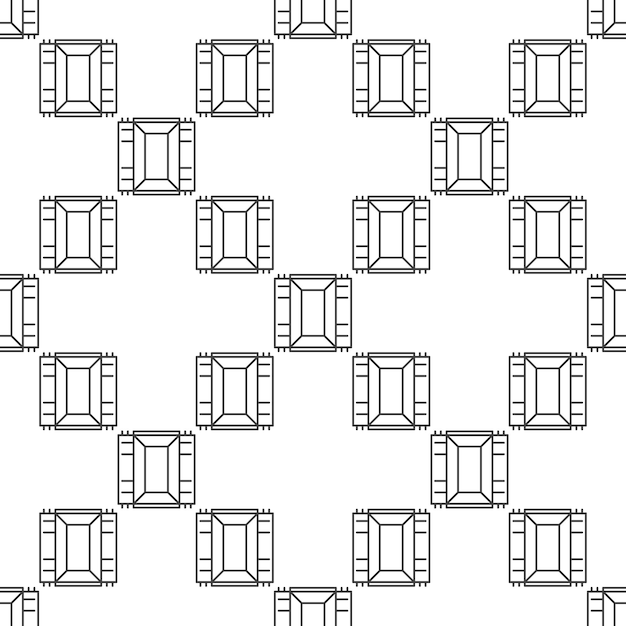 Vector seamless pattern of Opened Shipping Container in line style