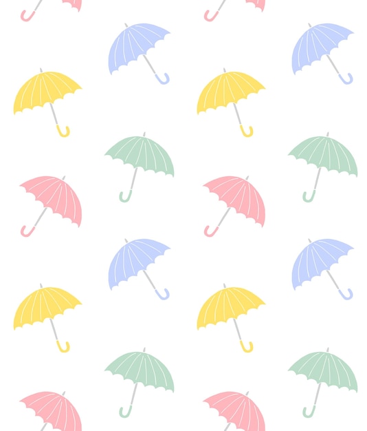 vector seamless pattern of sketch umbrella