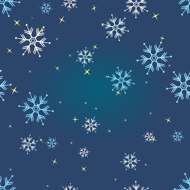Vector seamless pattern of snowflakes