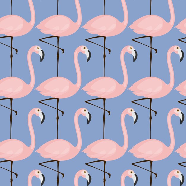 Vector seamless pattern with flamingos seamless texture