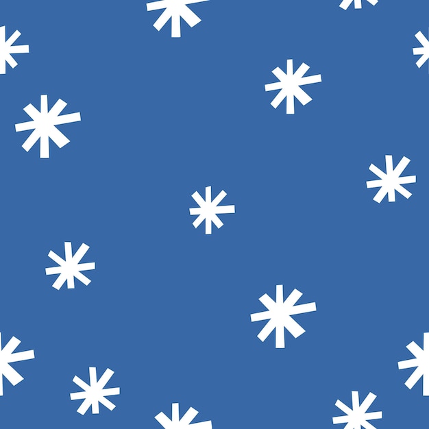 Vector seamless pattern with geometric shape snowflakes Primitive ornament