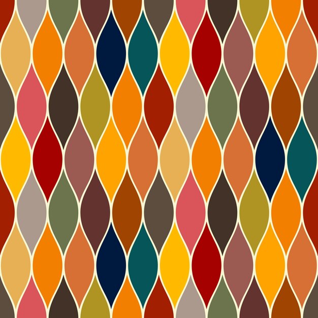 Vector seamless pattern with multicolored geometric ornament leaf tile