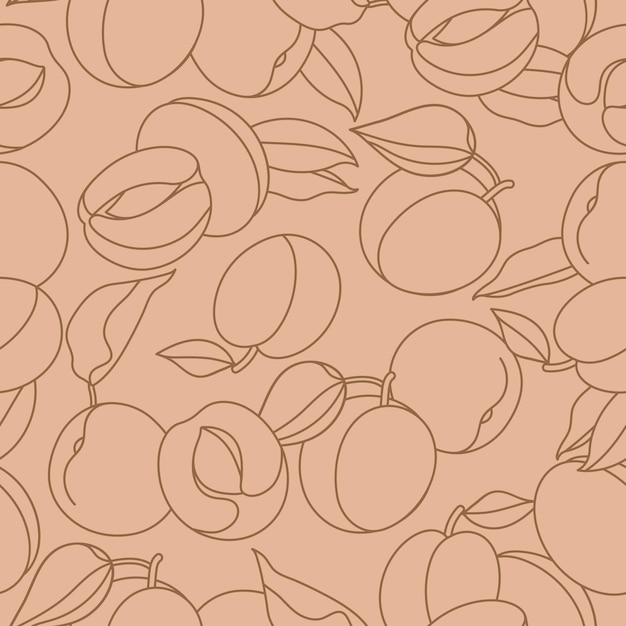 Vector seamless pattern with peaches or apricots Vintage abstract design for paper cover fabric