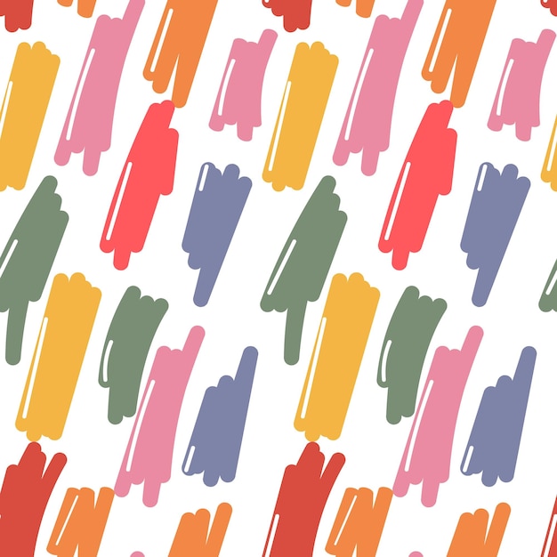vector seamless pattern with wavy and swirling strokes of a wide line handpainted doodles abstract