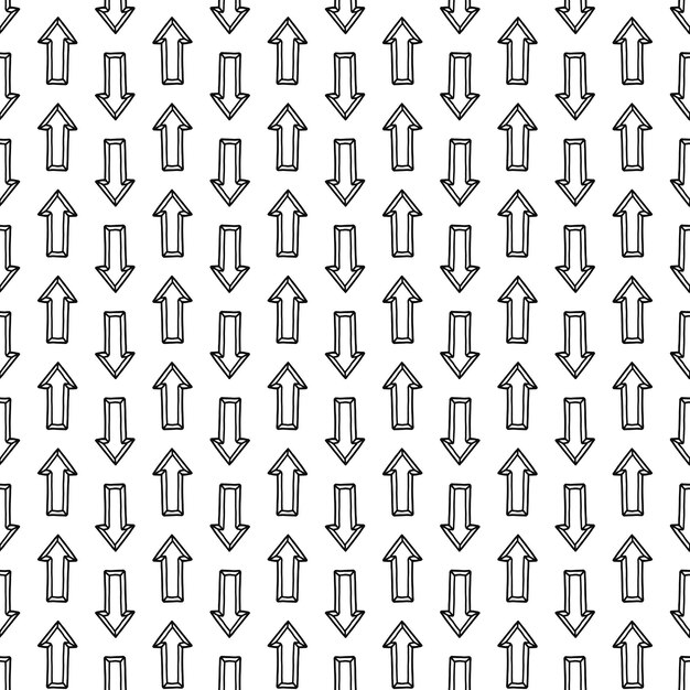Vector seamless stylish arrow pattern Hand drawn design repeatable minimalistic background