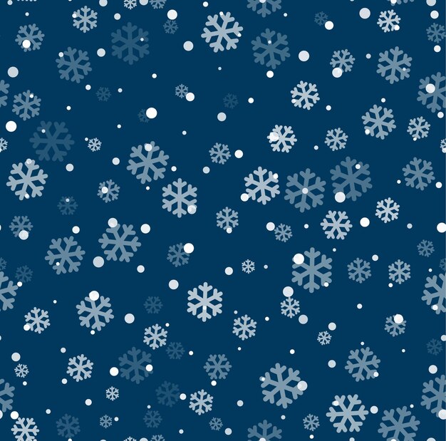Vector seamless winter cristmas pattern with snowflakes