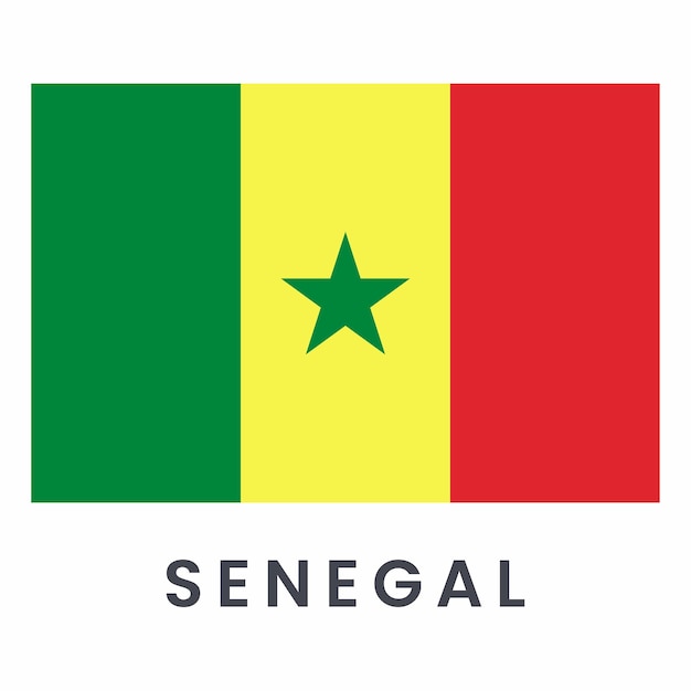Vector Senegal flag isolated on white background