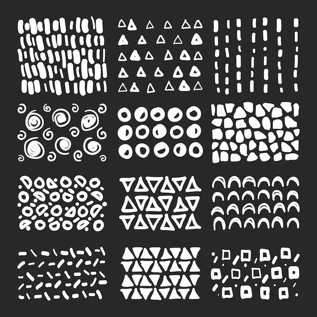 Vector set hand drawn scribbles with brush strokes