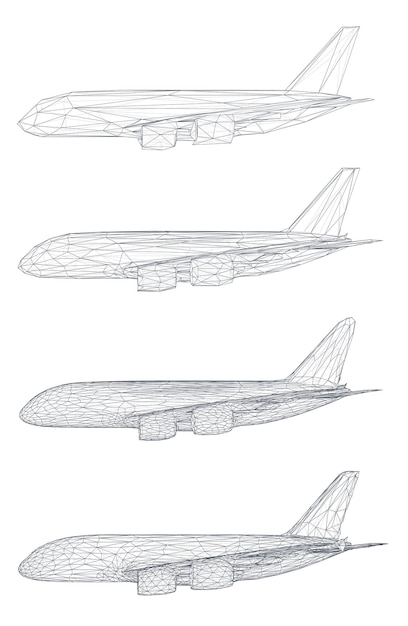 Vector set of aircraft from triangular segments