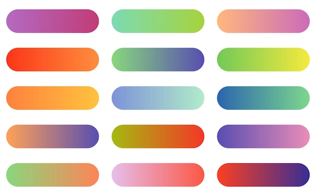 vector set of color gradient pallets color swatch catalog samples trendy multicolored pallet