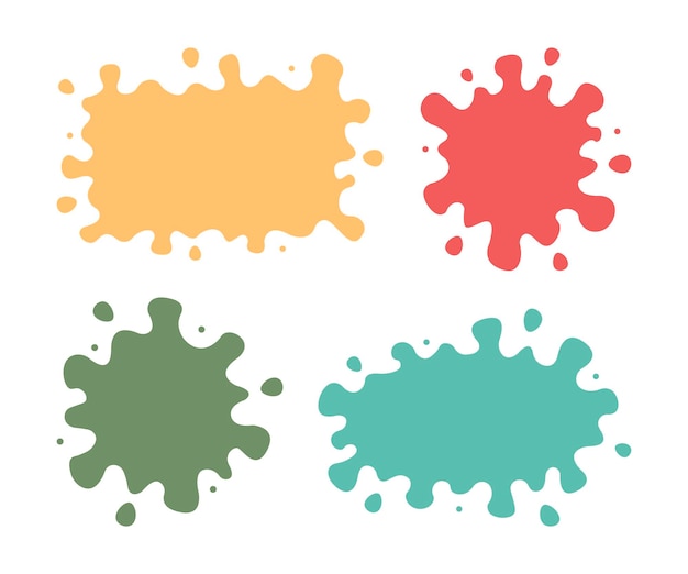 Vector set of colored blots on the white background.