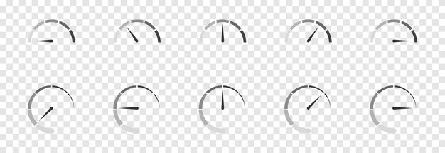 vector set of measuring instruments png icons. measuring instruments, speedometer png.