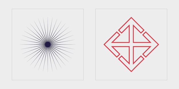 Vector set of Y2K Brutalism star and flower shapes Modern abstract forms