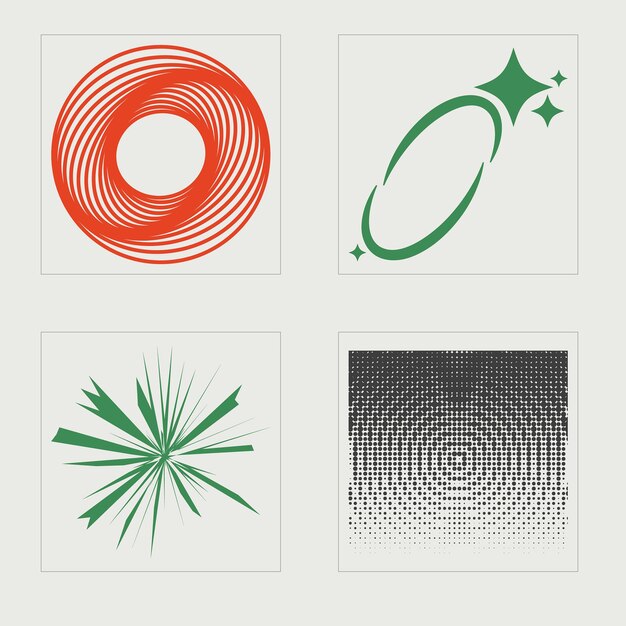 Vector set of Y2K Large set of retro objects for design Flat minimalist icons