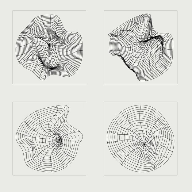Vector set of Y2K Rave psychedelic retro futuristic set For modern Tshirts designed