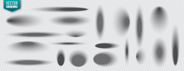 Vector shadows collection on transparent background Realistic shadow effect for design Vector