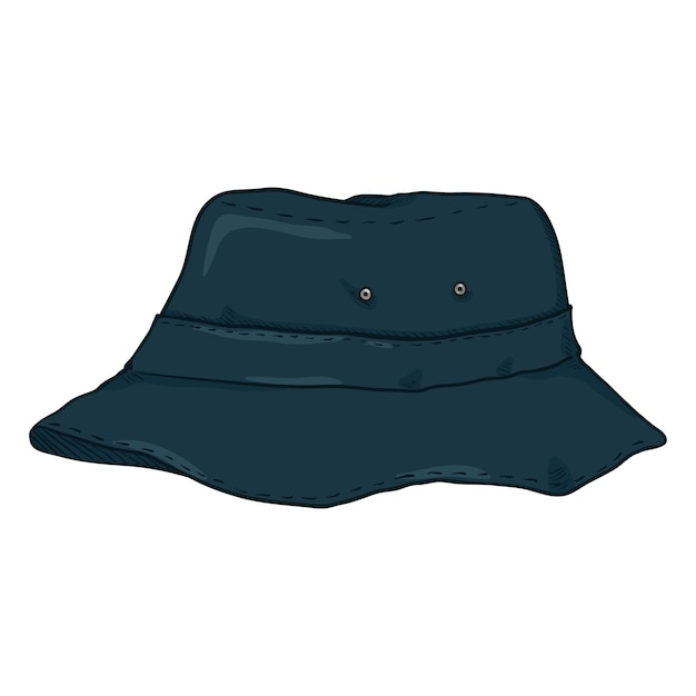 Vector Single Cartoon Blue Bucket Hat