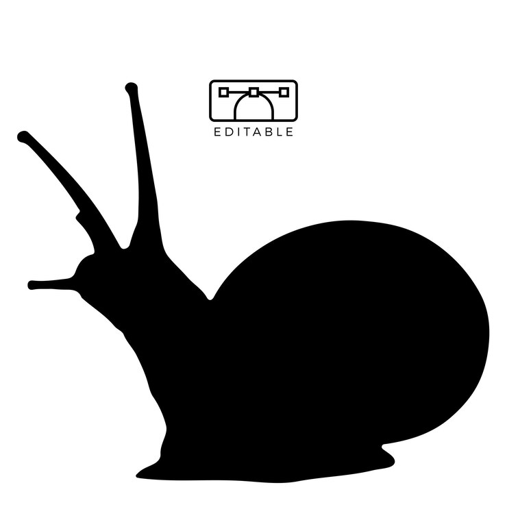 Vector Snail Silhouette Editable