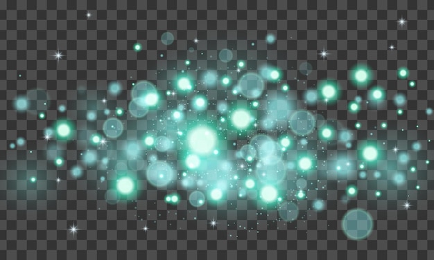 Vector sparkling magic dust particles glow light effect