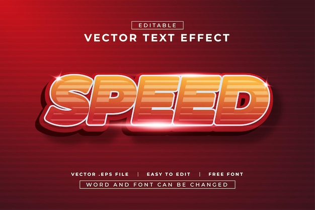 Vector Speed 3D editable text effects style