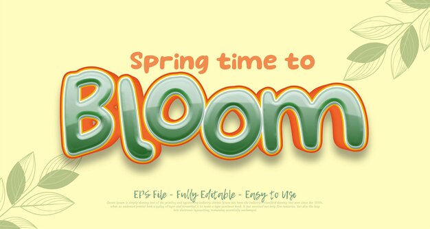 Vector spring floral text effect in 3d