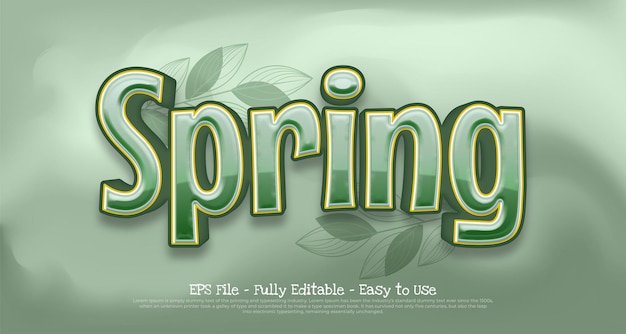 Vector spring text effect in 3d style
