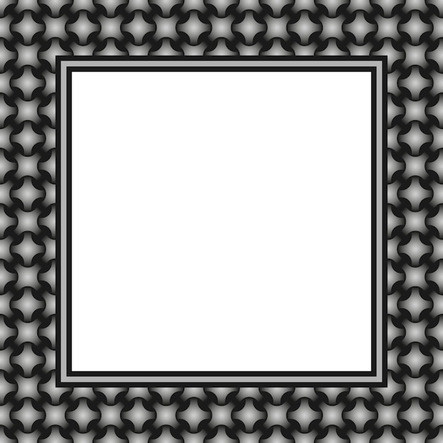 Vector square frame with copy space Abstract vector black geometric 3d texture