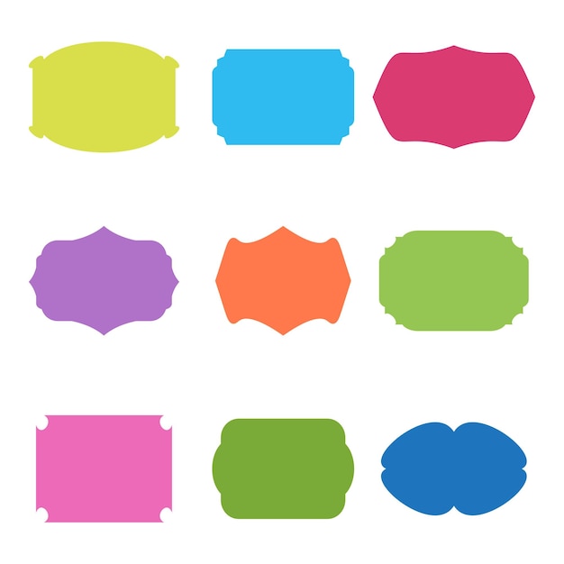 vector stickers frames blank vintage colorful labels set