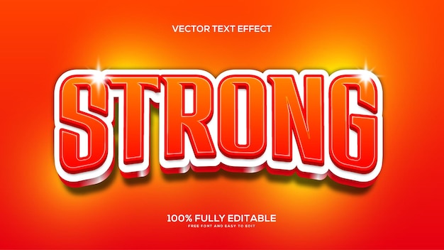 Vector strong editable text effect