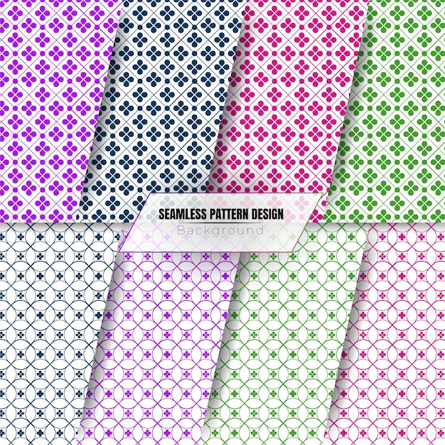 Vector stylish ethnic abstract patterns shapes background set in different styles
