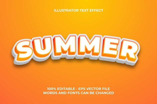 Vector summer text effect editable modern font style
